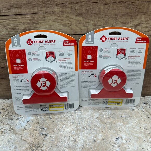 2X First Alert Micro Smoke Alarm Detector Premium Early Warning 10 Year Battery - Picture 2 of 12